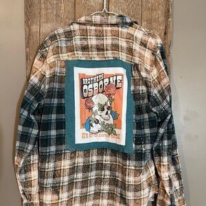 Brothers Osborne Up-Cycled Flannel Shirt with Graphic Patch